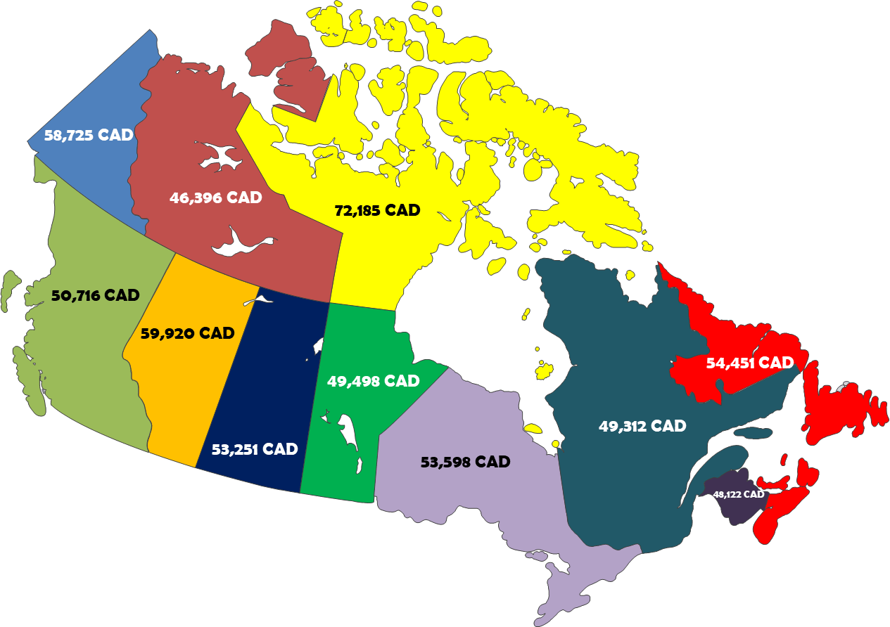 carte des provinces du Canada